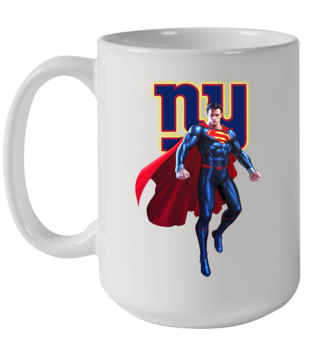 NFL Superman DC Sports Football New York Giants Ceramic Mug 15oz