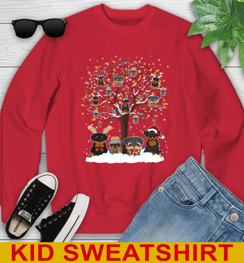 Rottweiler dog pet lover light christmas tree shirt 256