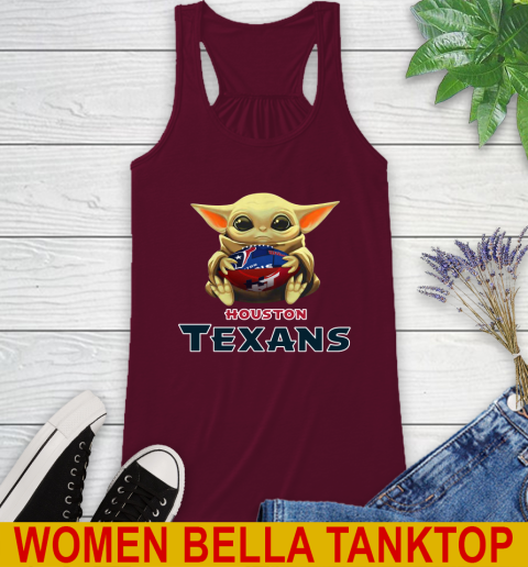 NFL Football Houston Texans Baby Yoda Star Wars Shirt Racerback Tank - Image 4