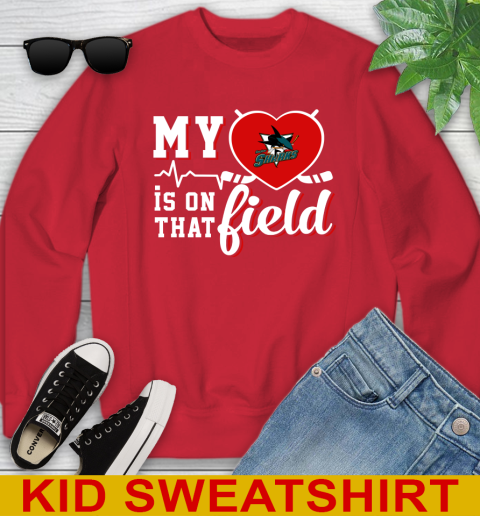NHL My Heart Is On That Field Hockey Sports San Jose Sharks Youth Sweatshirt 7