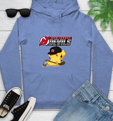 NHL Pikachu Hockey Sports New Jersey Devils Youth Hoodie 12