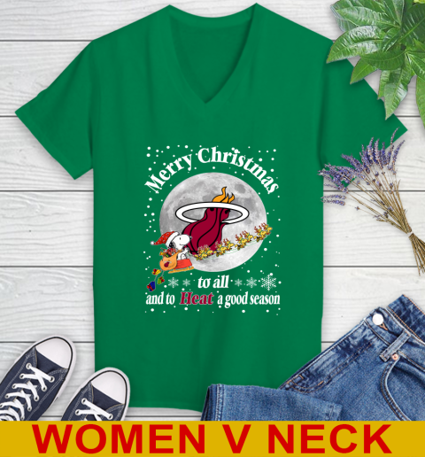 Miami Heat Merry Christmas To All And To Heat A Good Season NBA Basketball Sports Women's V-Neck T-Shirt 5