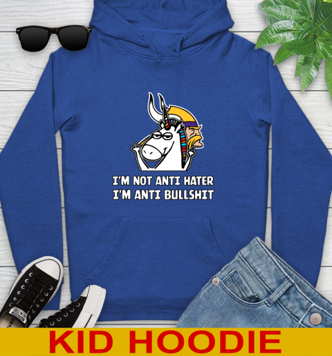 Minnesota Vikings NFL Football Unicorn I'm Not Anti Hater I'm Anti Bullshit Youth Hoodie 10