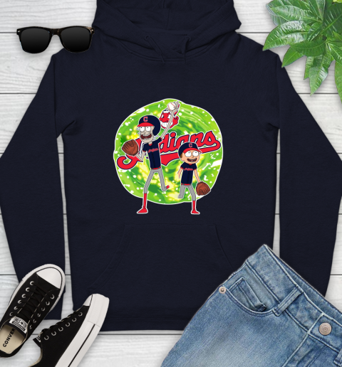 MLB Cleveland Indians Rick And Morty Baseball Sports Youth Hoodie 4