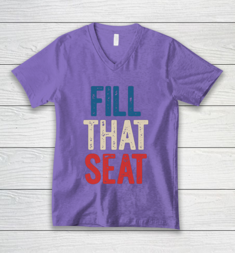 Fill That Seat Vintage North Carolina NC Fill The Seat Retro V-Neck T-Shirt 8