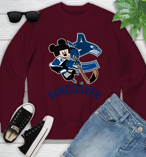 NHL Vancouver Canucks Mickey Mouse Disney Hockey T Shirt Youth Sweatshirt 5