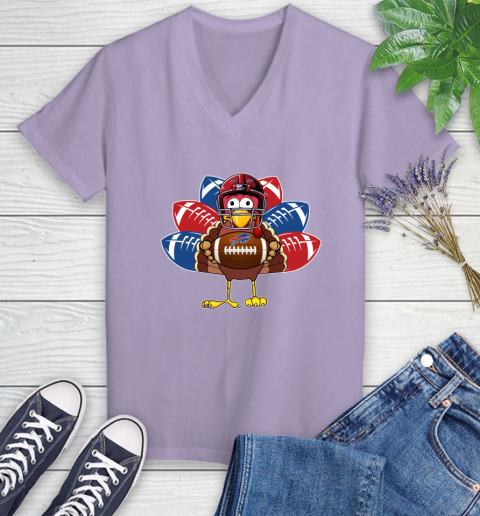 Buffalo Bills Turkey Thanksgiving Day Women's V-Neck T-Shirt 14