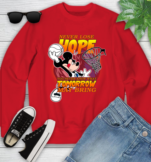 Dallas Mavericks NBA Basketball Mickey Disney Never Lose Hope Youth Sweatshirt 8