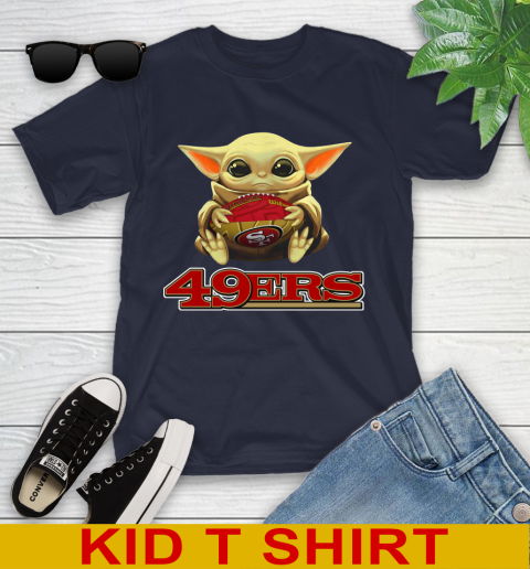 NFL Football San Francisco 49ers Baby Yoda Star Wars Shirt Youth T-Shirt 3
