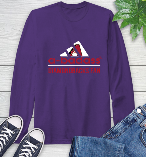MLB A Badass Arizona Diamondbacks Fan Adidas Baseball Sports Long Sleeve T-Shirt 5
