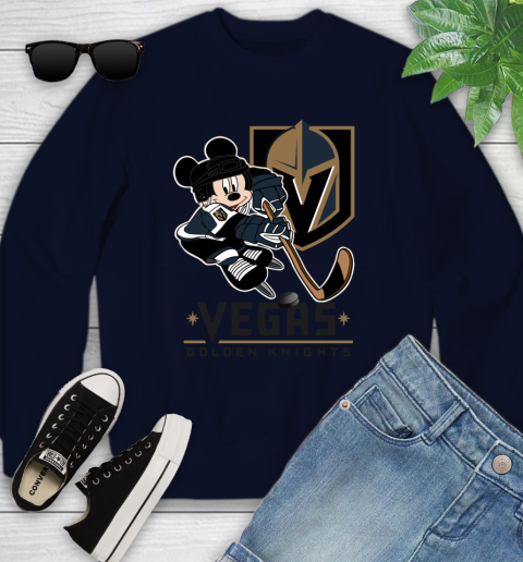 NHL Vegas Golden Knights Mickey Mouse Disney Hockey T Shirt Youth Sweatshirt 3