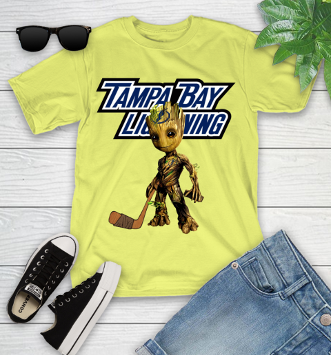 Tampa Bay Lightning NHL Hockey Groot Marvel Guardians Of The Galaxy Youth T-Shirt 8