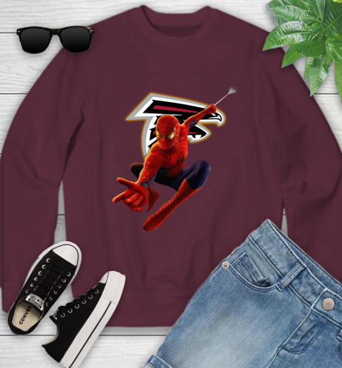 NFL Spider Man Avengers Endgame Football Atlanta Falcons Youth Sweatshirt 5