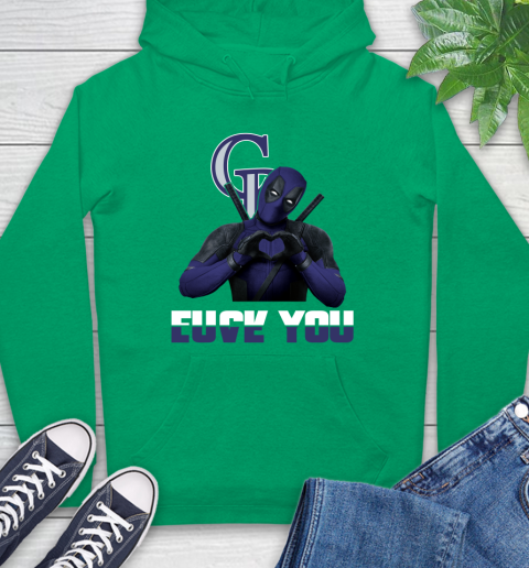 MLB Colorado Rockies Deadpool Love You Fuck You Baseball Sports Hoodie 8