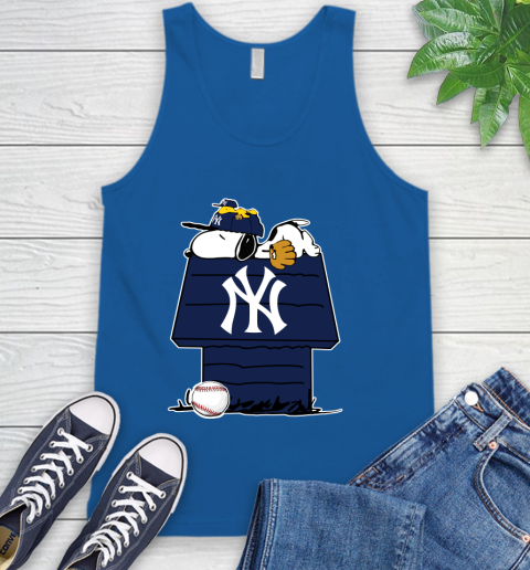 MLB New York Yankees Snoopy Woodstock The Peanuts Movie Baseball T Shirt Tank Top 5