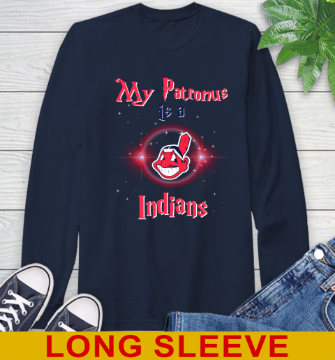 MLB Baseball Harry Potter My Patronus Is A Cleveland Indians Long Sleeve T-Shirt 3