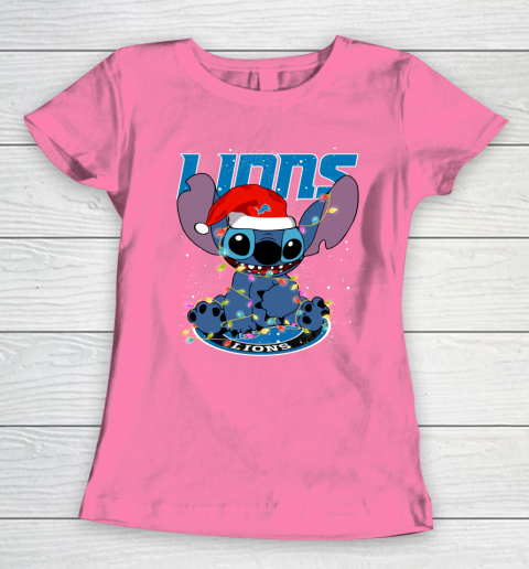 Detroit Lions NFL Football noel stitch Christmas Women's T-Shirt 9