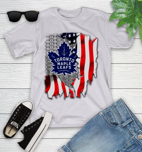 Toronto Maple Leafs NHL Hockey American Flag Youth T-Shirt 4