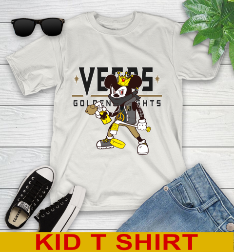 Vegas Golden Knights NHL Hockey Mickey Peace Sign Sports Youth T-Shirt 12