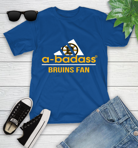 NHL A Badass Boston Bruins Fan Adidas Hockey Sports Youth T-Shirt 12