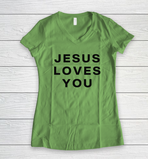 C. J. Stroud Jesus Loves You Women's V-Neck T-Shirt 4
