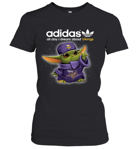 Baby Yoda Adidas All Day I Dream About Minnesota Vikings Women's T-Shirt