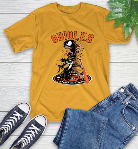 MLB Baltimore Orioles Baseball Venom Groot Guardians Of The Galaxy T-Shirt 3