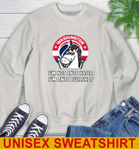 Washington Wizards NBA Basketball Unicorn I'm Not Anti Hater I'm Anti Bullshit Sweatshirt 12