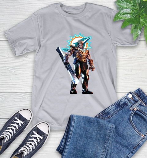 NFL Thanos Gauntlet Avengers Endgame Football Miami Dolphins T-Shirt 6