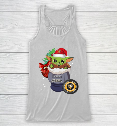 Pittsburgh Penguins Christmas Baby Yoda Star Wars Funny Happy NHL Racerback Tank 2