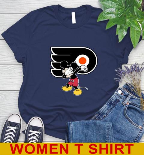 Philadelphia Flyers NHL Hockey Dabbing Mickey Disney Sports Women's T-Shirt 12