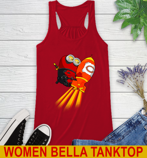 NFL Football Chicago Bears Deadpool Minion Marvel Shirt Racerback Tank 4