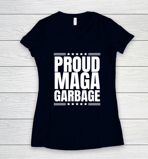 Proud MAGA Garbage Trump Supporter Women's V-Neck T-Shirt 2