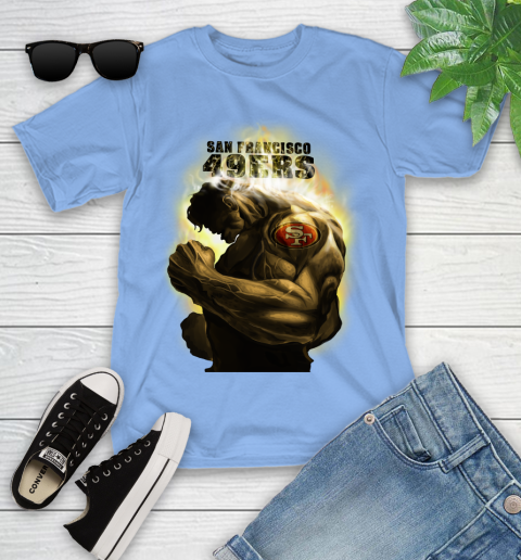 San Francisco 49ers NFL Football Hulk Marvel Avengers Sports Youth T-Shirt 15