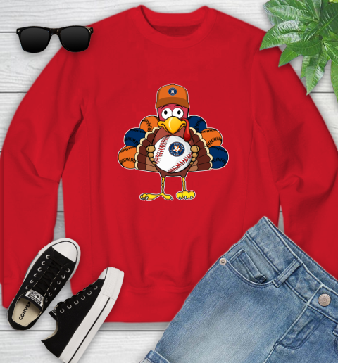 Houston Astros Turkey thanksgiving Youth Sweatshirt 9