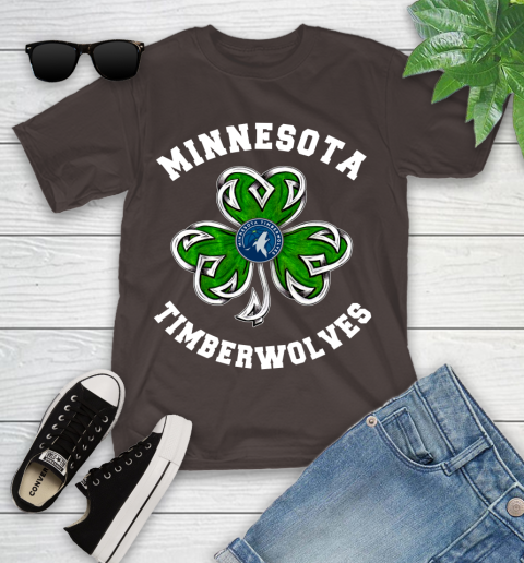 NBA Minnesota Timberwolves Three Leaf Clover St Patrick's Day Basketball Sports Youth T-Shirt 7