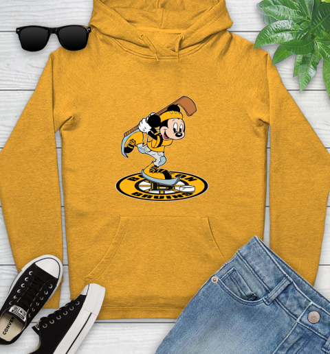 NHL Hockey Boston Bruins Cheerful Mickey Disney Shirt Youth Hoodie 3