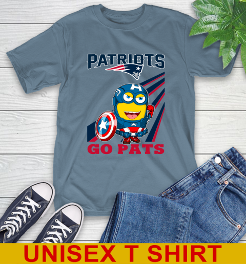 NFL Football New England Patriots Captain America Marvel Avengers Minion Shirt T-Shirt 8