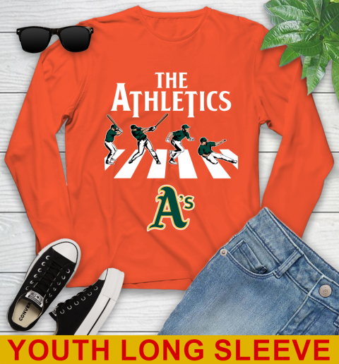 MLB Baseball Oakland Athletics The Beatles Rock Band Shirt Youth Long Sleeve 3