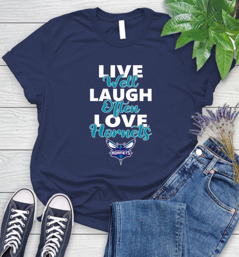 NBA Basketball Charlotte Hornets Live Well Laugh Often Love Shirt Women's T-Shirt 12