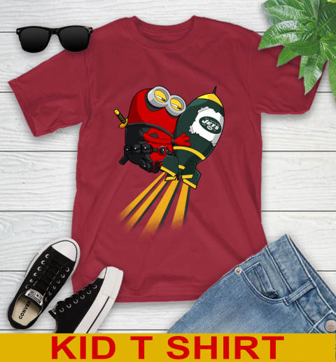 NFL Football New York Jets Deadpool Minion Marvel Shirt Youth T-Shirt 12