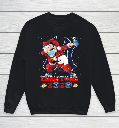 New York Yankees Funny Santa Claus Dabbing Christmas 2020 MLB Youth Sweatshirt