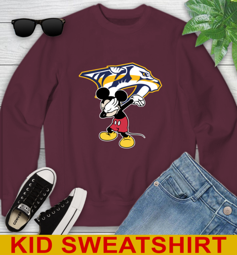 Nashville Predators NHL Hockey Dabbing Mickey Disney Sports Youth Sweatshirt 5