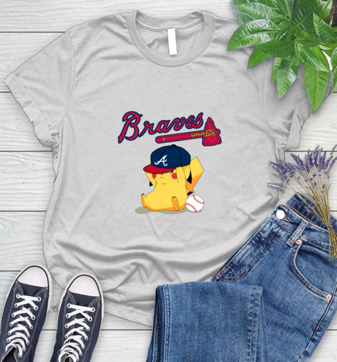 MLB Pikachu Baseball Sports Atlanta Braves Women's T-Shirt
