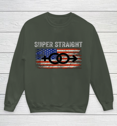 Vintage Us Flag Gender Identity Super Straight Identity Youth Sweatshirt 8