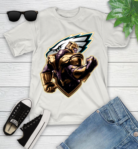 NFL Thanos Avengers Endgame Football Sports Philadelphia Eagles Youth T-Shirt 12