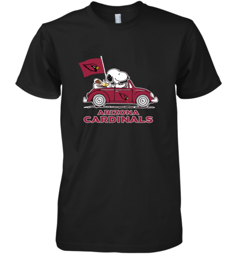 Snoopy And Woodstock Ride The Arizona Cardinals Car NFL Premium Men's T-Shirt