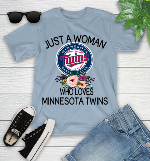 MLB Just A Woman Who Loves Minnesota Twins Baseball Sports Youth T-Shirt 6