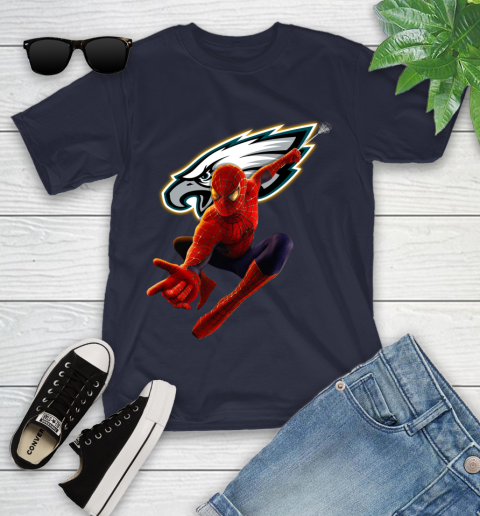 NFL Spider Man Avengers Endgame Football Philadelphia Eagles Youth T-Shirt 3