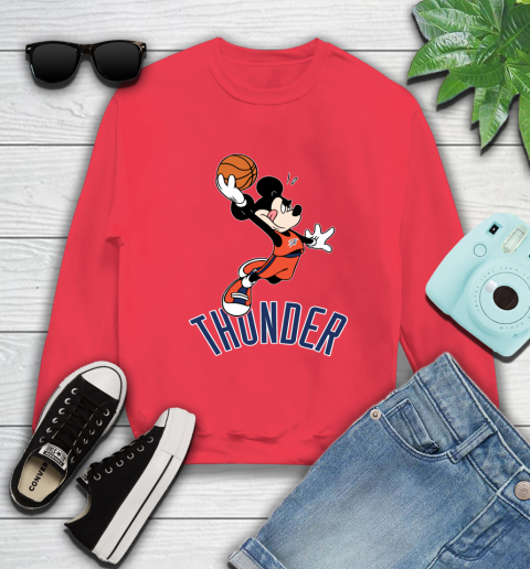 NBA Basketball Oklahoma City Thunder Cheerful Mickey Mouse Shirt Sweatshirt 10